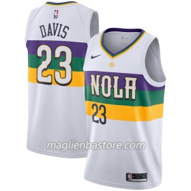 Maglia NBA New Orleans Pelicans Anthony Davis 23 2018-19 Nike City Edition Bianco Swingman - Uomo